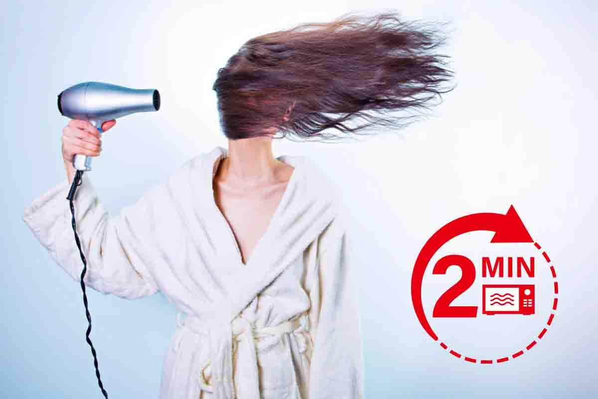 Asciugare i capelli in due minuti col phon: il trucco